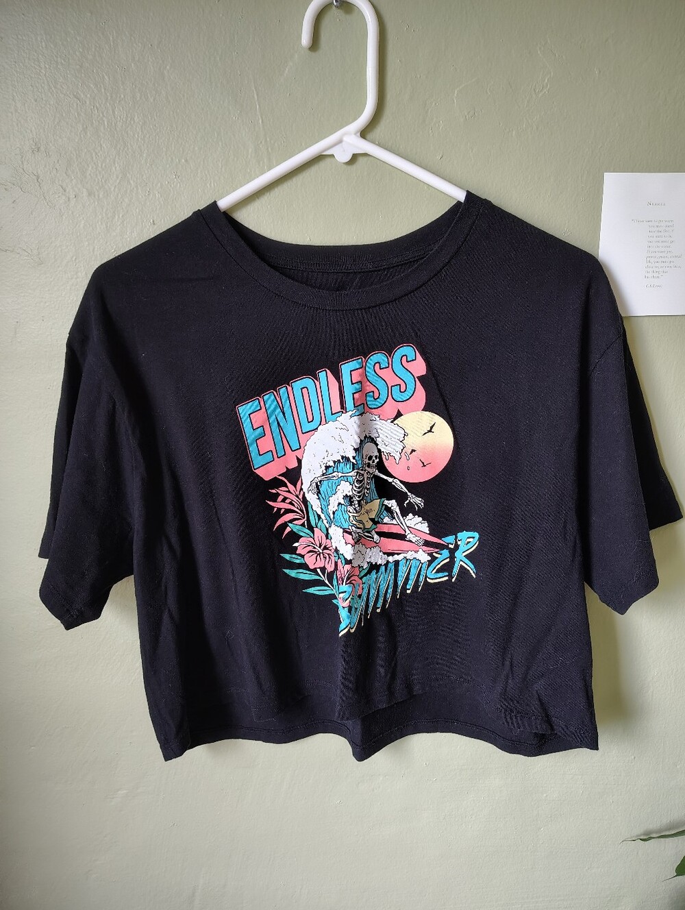 Organic Generation Women's XL Black 100% Cotton Cropped Short-sleeve Graphic Tee